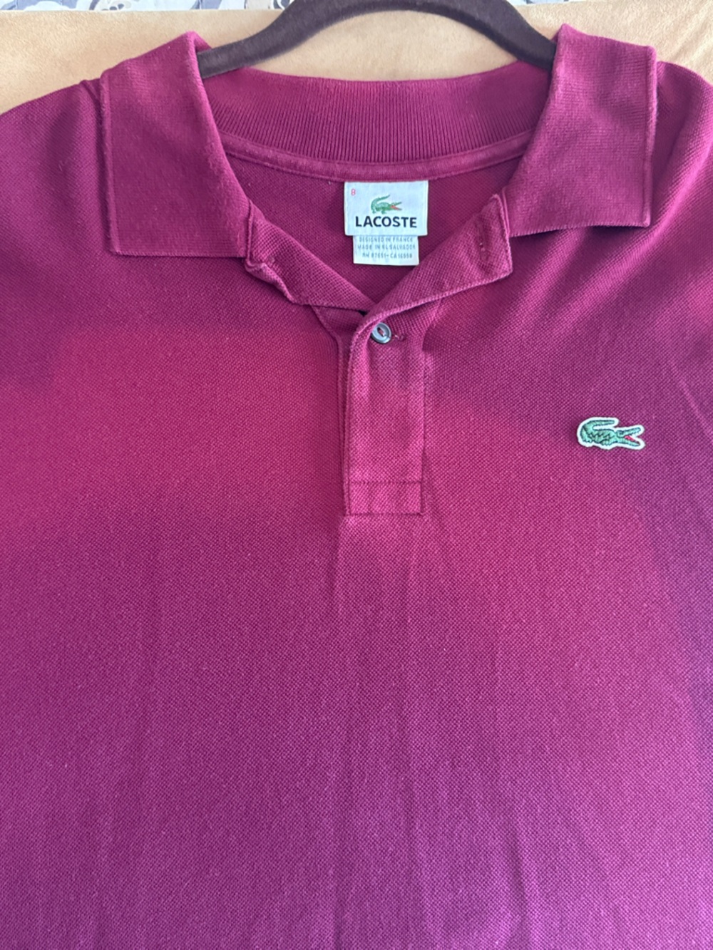 Lacoste Men’s Short-Sleeve Polo Shirt - Deep Magenta